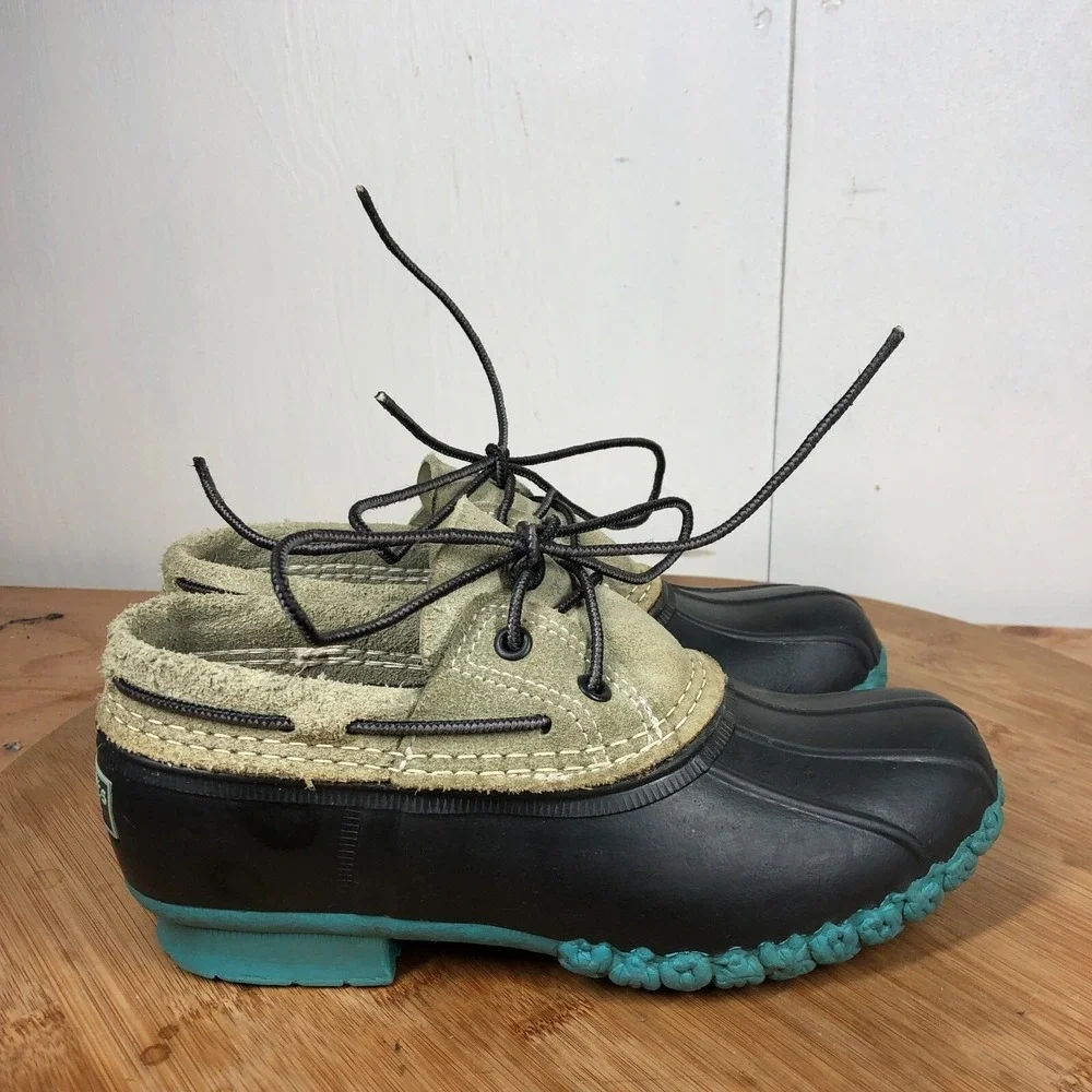 ll Bean moc Boots Womens 6 shoes green blue waterproof ankle boots